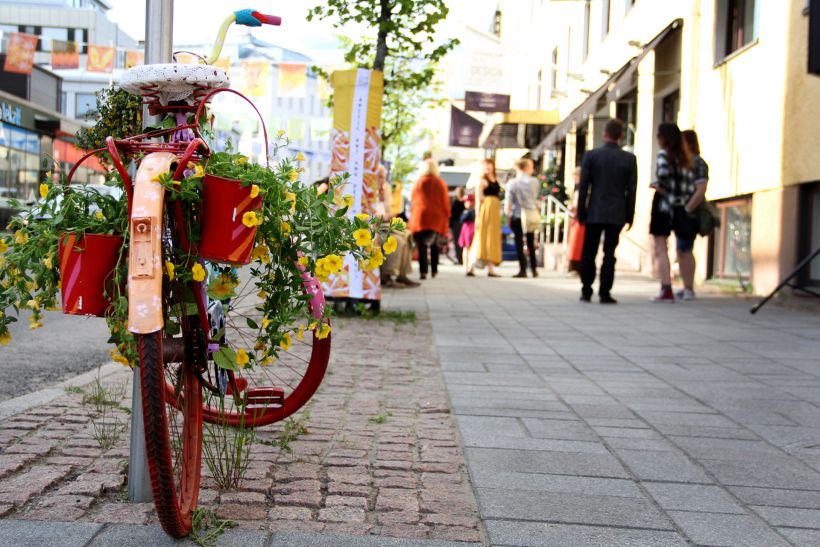Art street music festival in the town of Rovaniemi, Finland