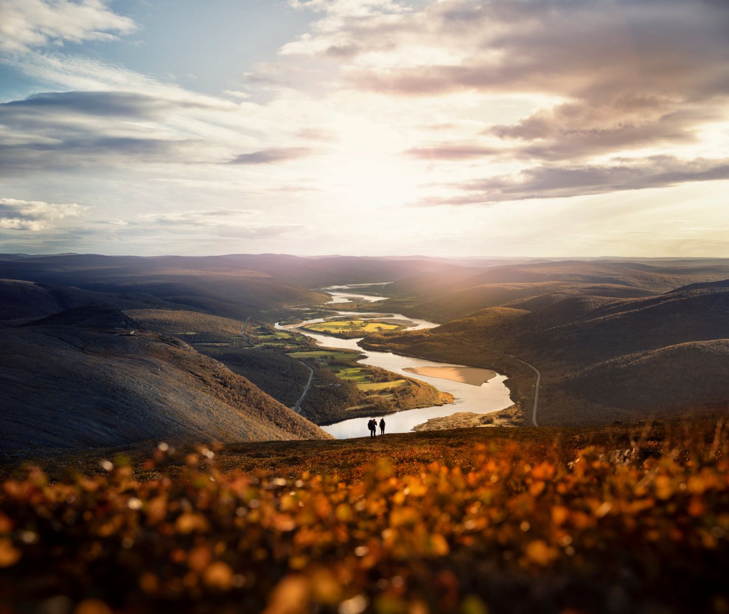 An autumn sunset in Utsjoki, Finland