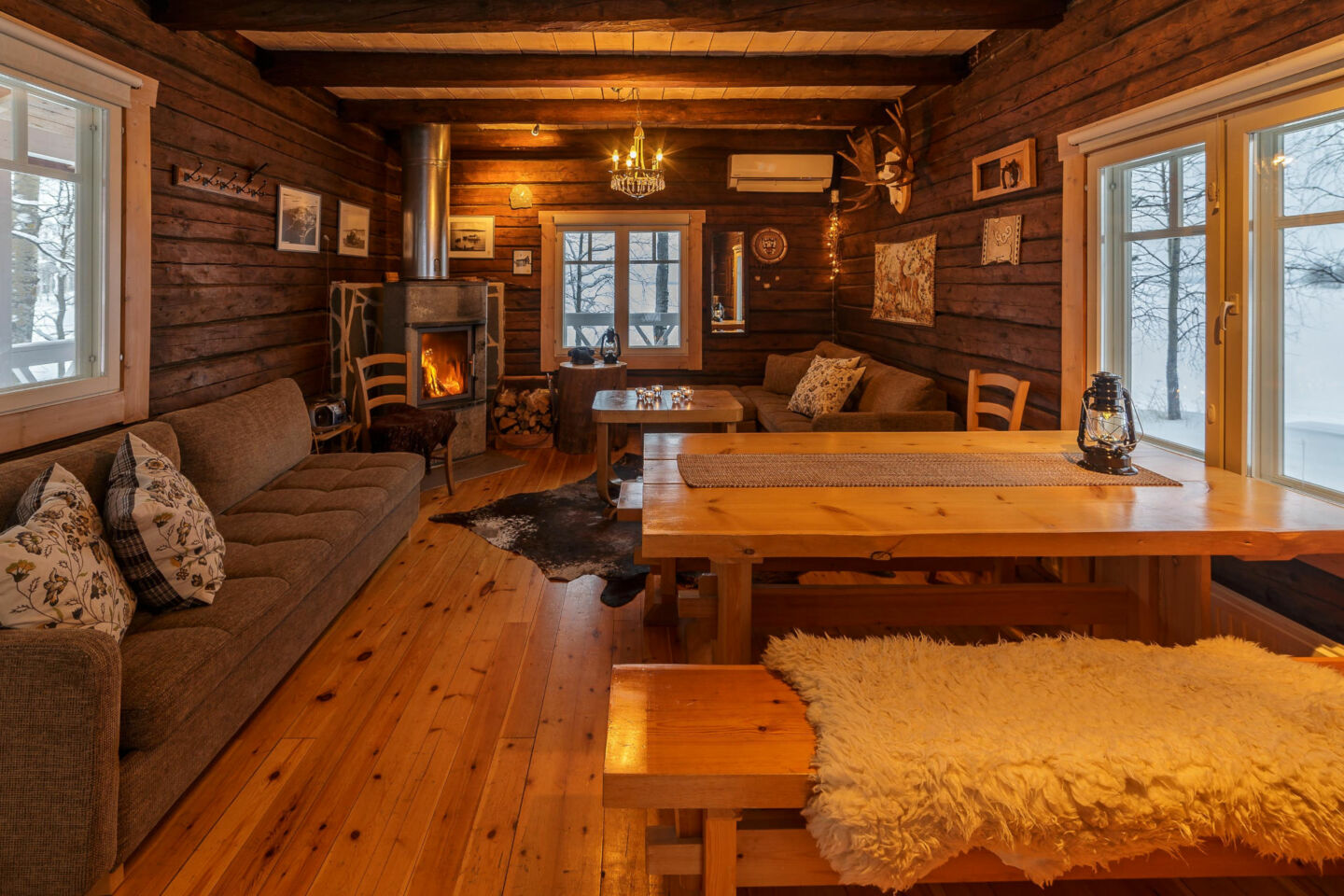 Cabin hotel room at Hotel Uitonniemi in Kemijärvi, the Arctic Lakeland of Finnish Lapland