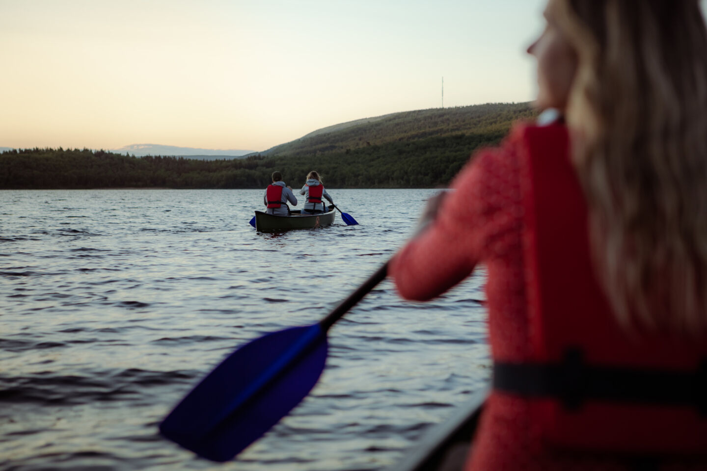 Canoeing in summer in Utsjoki, Finland