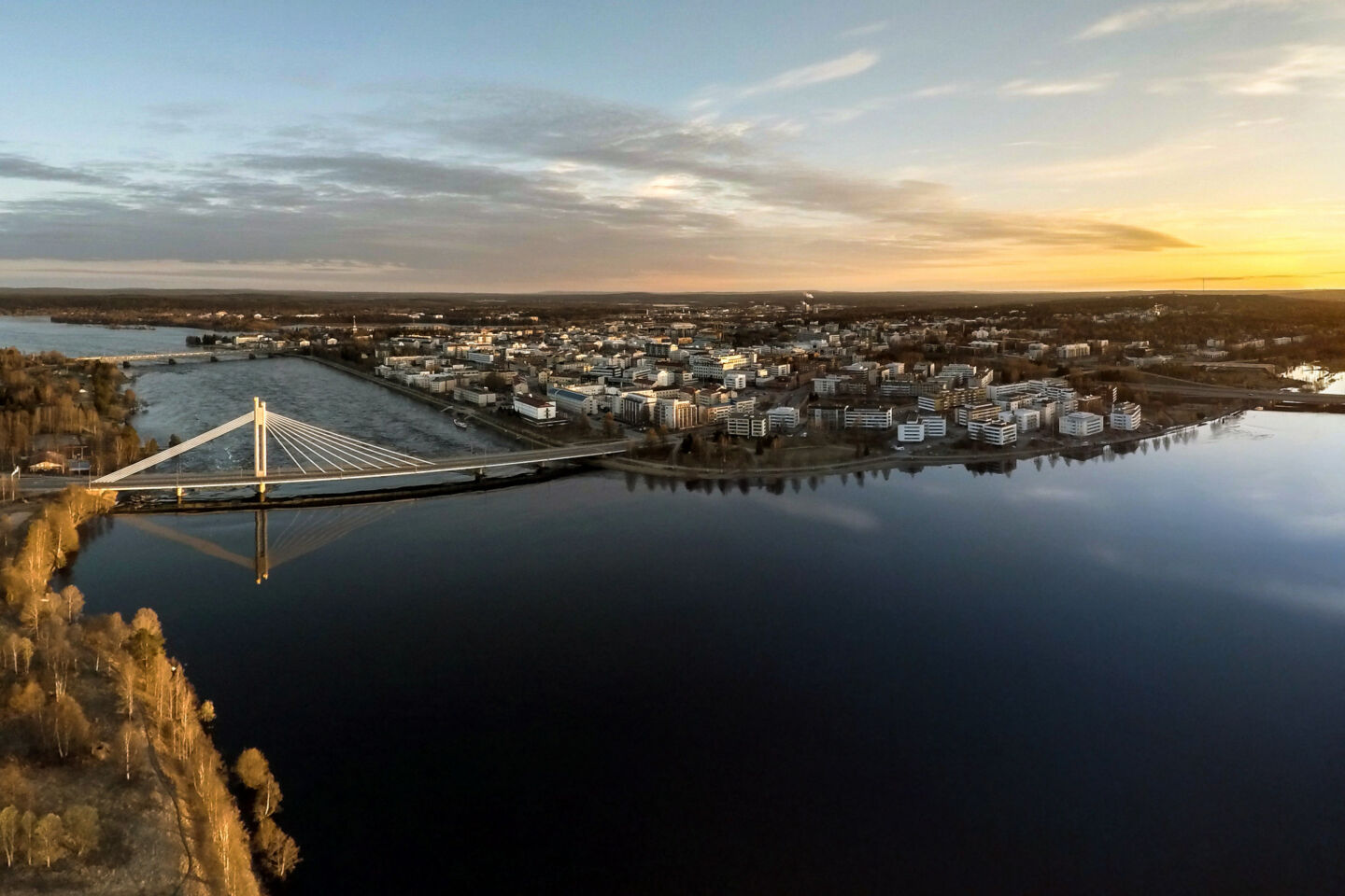 The city by air in Rovaniemi, Finland