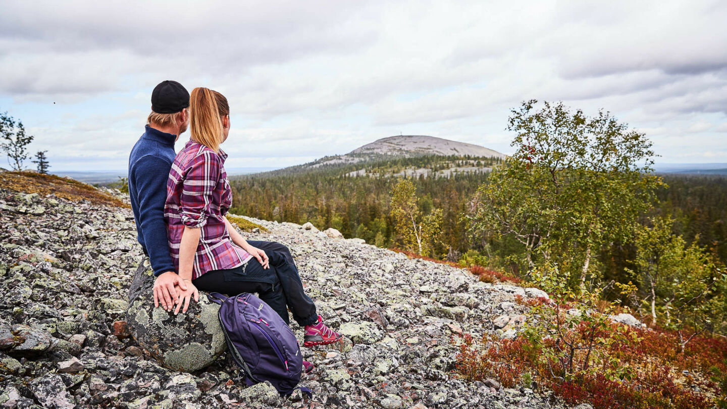 Arctic adventure - A couple enjoys the nature in Pyhä-Luosto, Finland