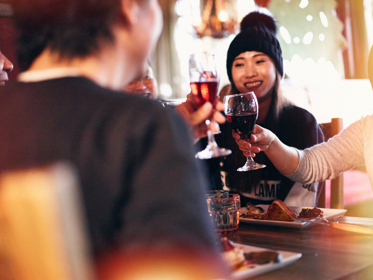 Enjoying a meal in Rovaniemi, Finland