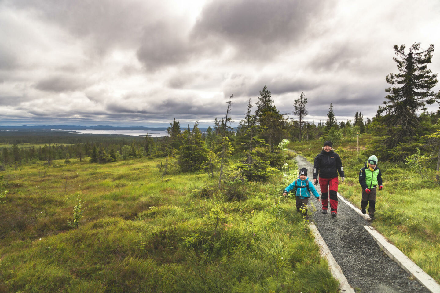 Hiking in summer in Posio, Finland