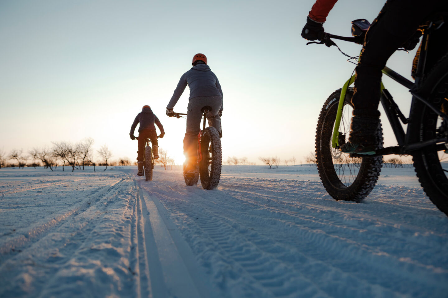 Biking in winter in Utsjoki, Finland