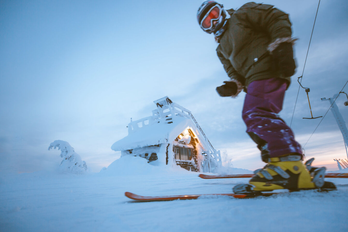 Skiing in Salla, FInland