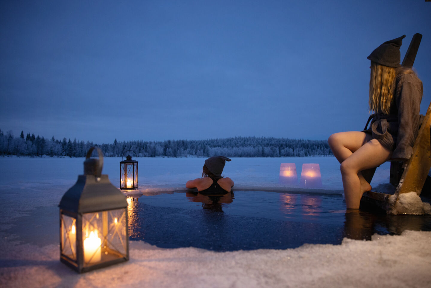 Ice-swimming in Ruka-Kuusamo