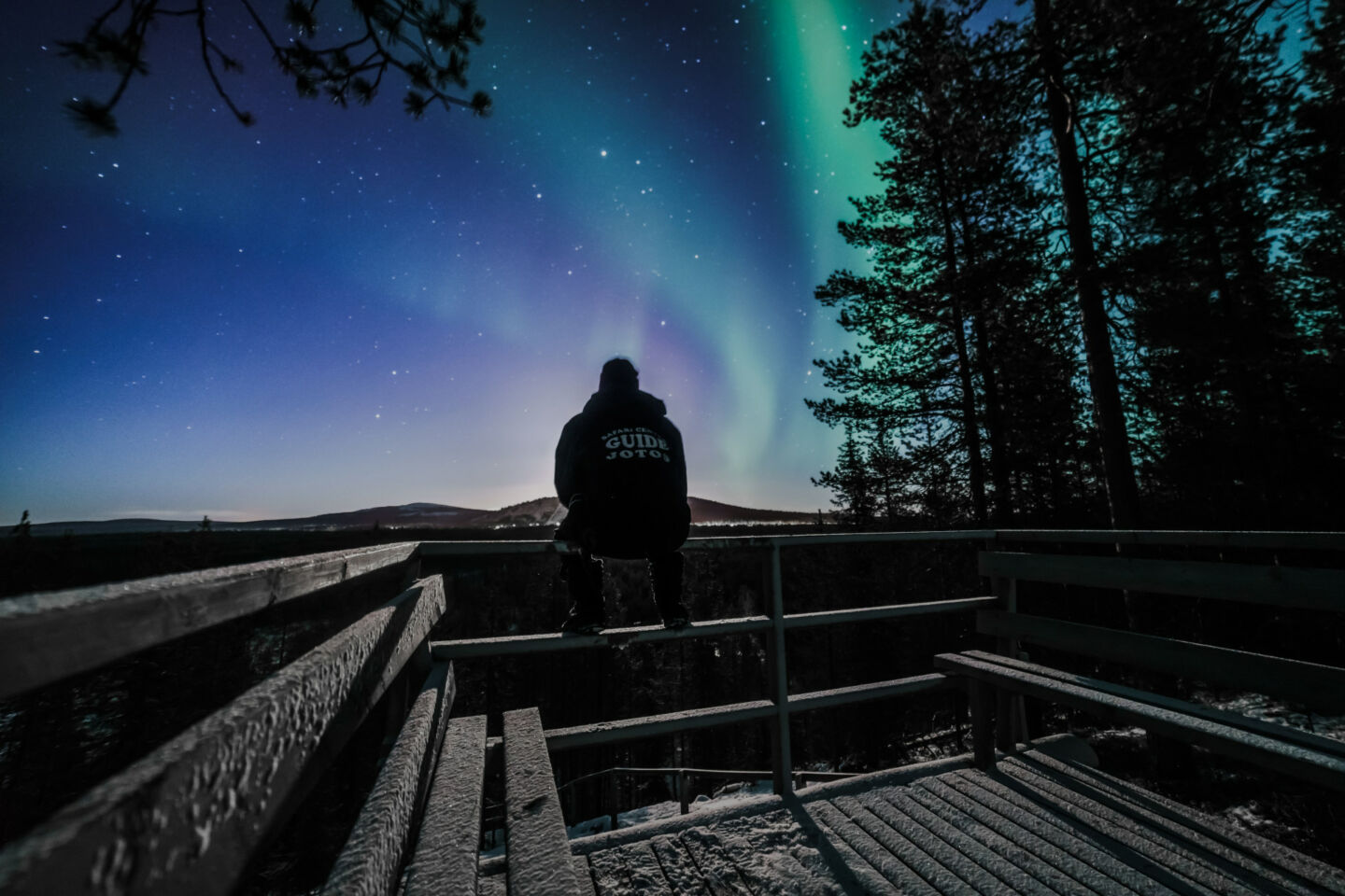 Northern Lights in winter in Salla, FInland