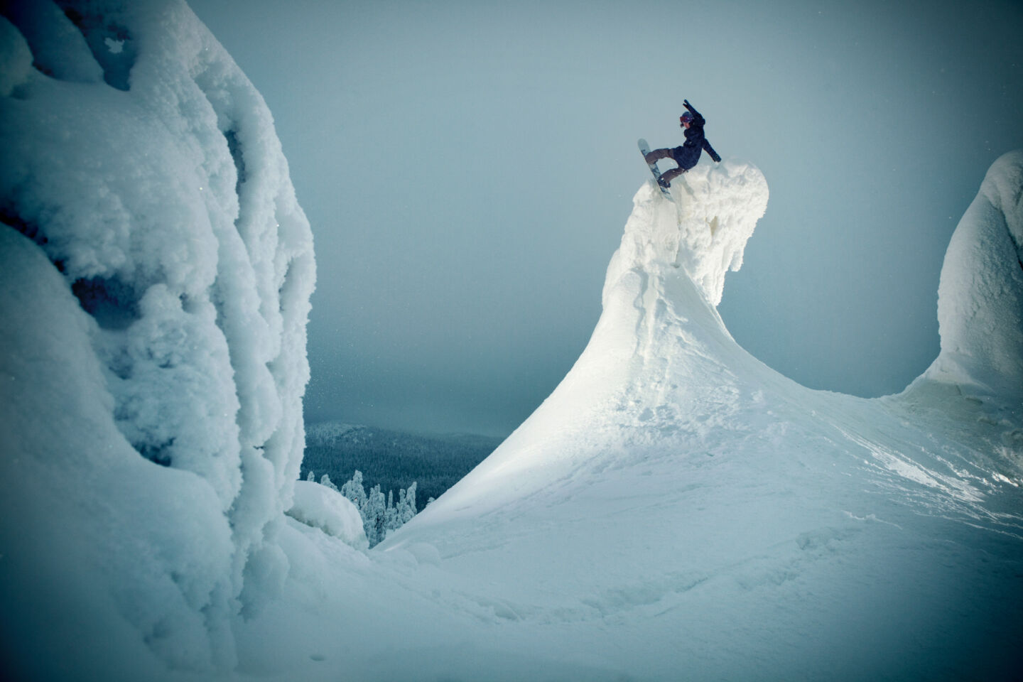 Snowboarding in Ruka-Kuusamo, Finland