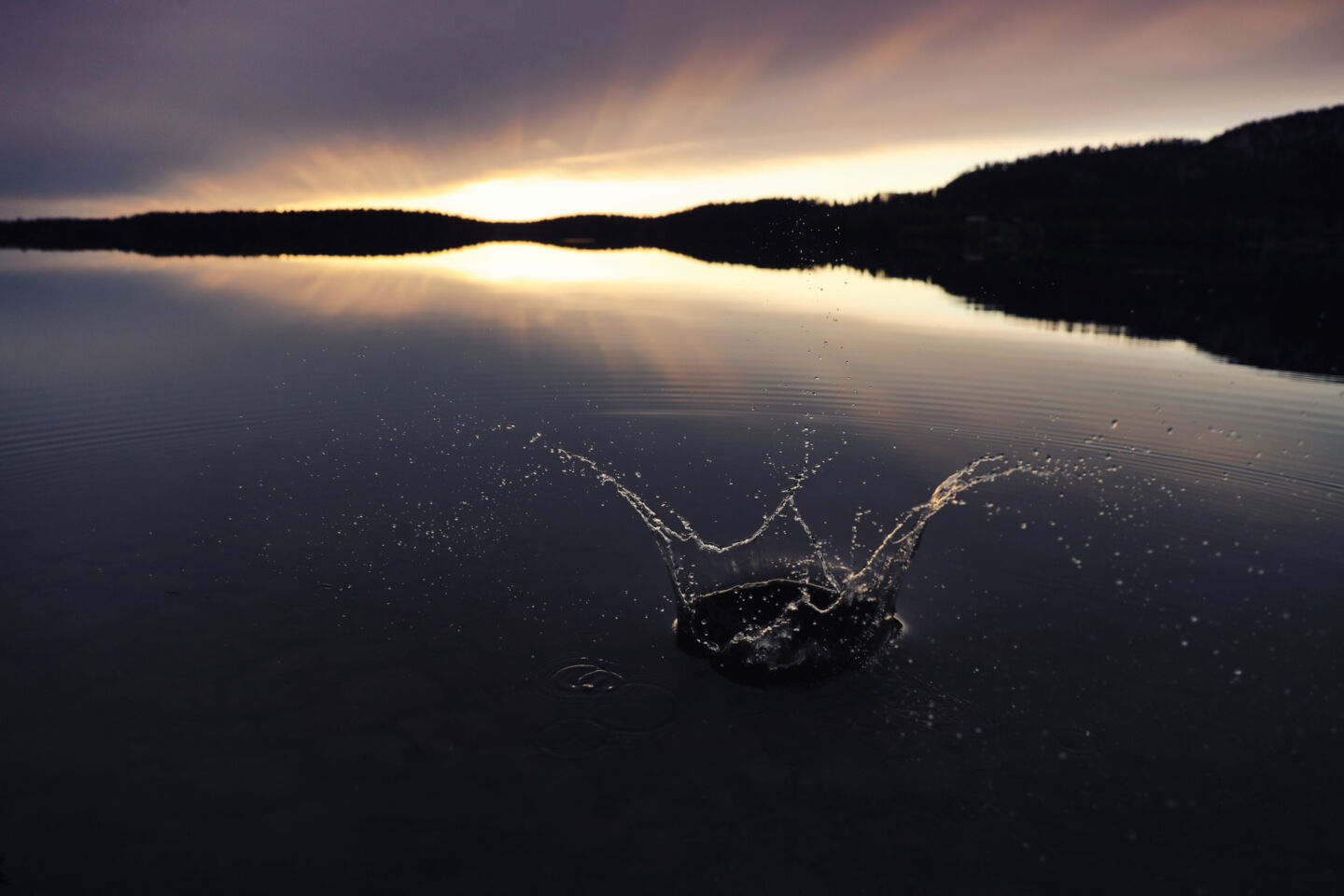 Swimming in summer in Posio, Finland