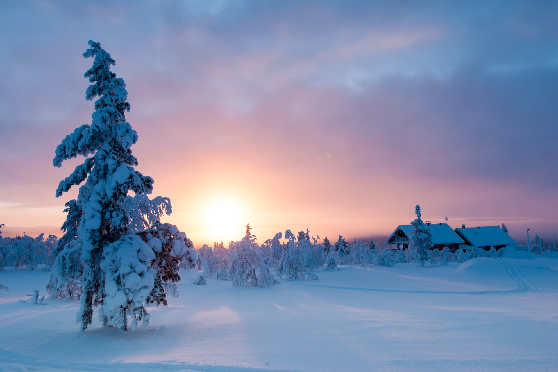 Filming in Finnish Lapland in winter