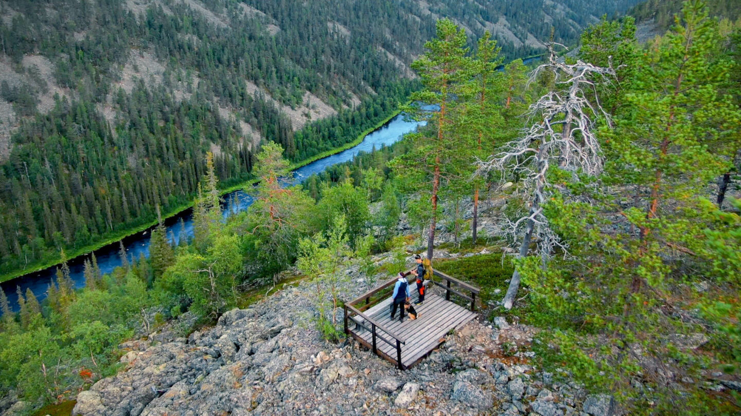 Enjoying an overlook in summer in Savukoski, Finland