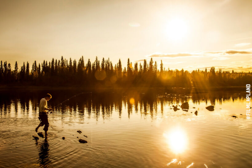 Fishing under the Midnight Sun in Savukoski, Finland