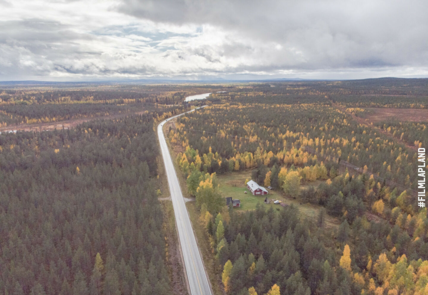 The road to autumn colors in Savukoski, Finland