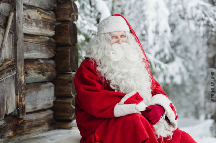 Santa Claus enjoys a winter day in Finnish Lapland