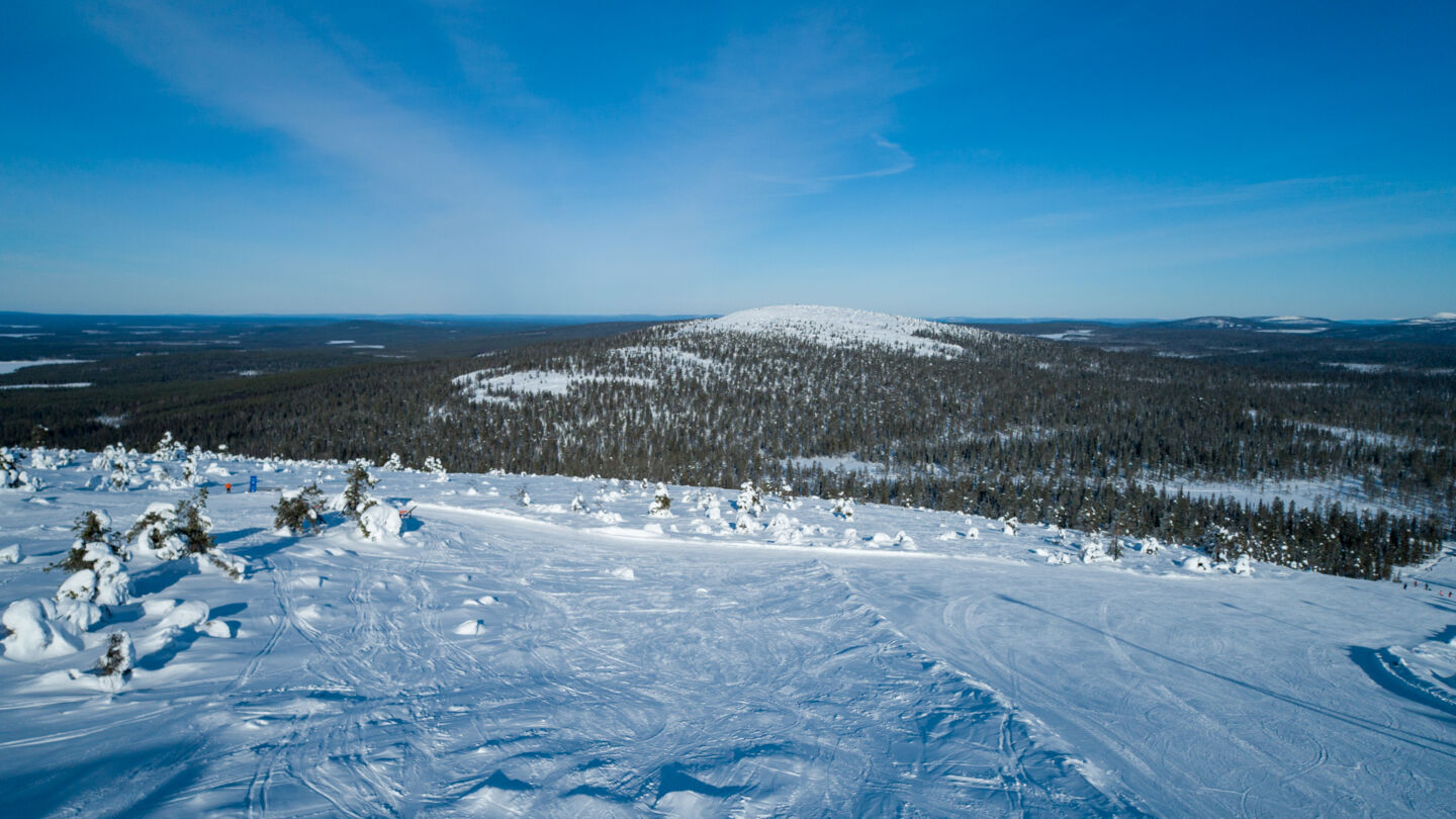 Aerial photo taken with a drone of Sallatunturi, in Lapland.