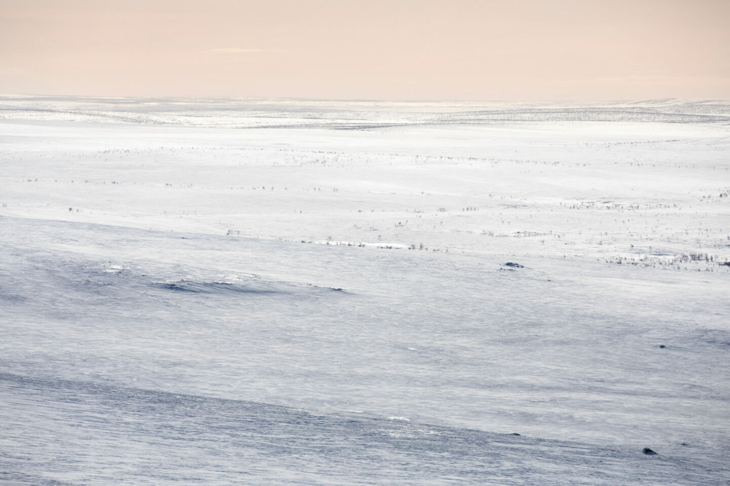 Snowy tundra-like vista from Utsjoki, Finland