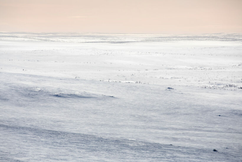 Snowy tundra-like vista from Utsjoki, Finland