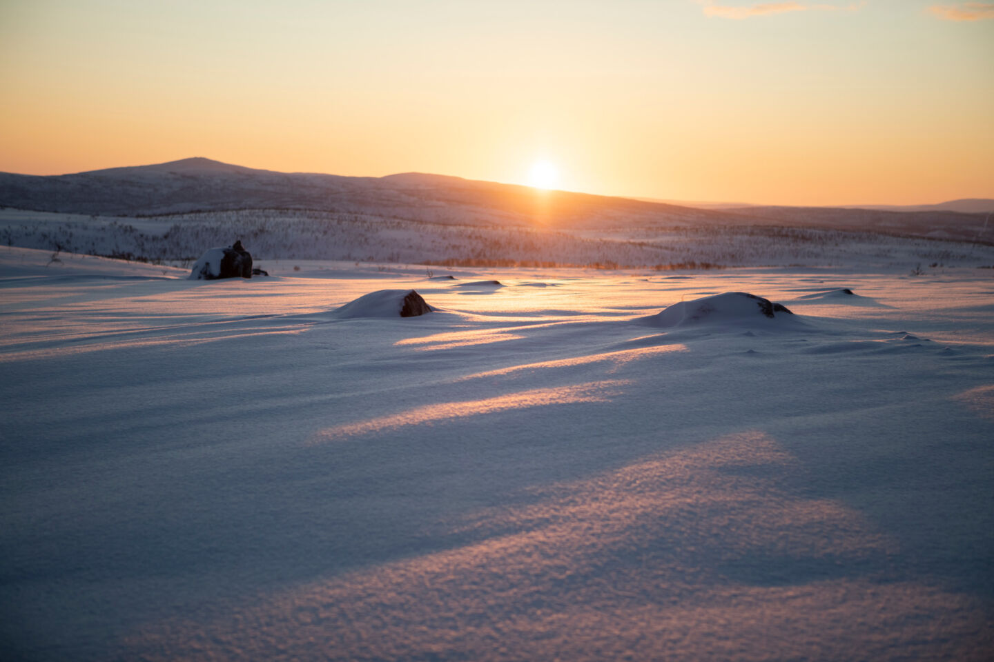 Sunrise over the tundra in Utsjoki, Finland