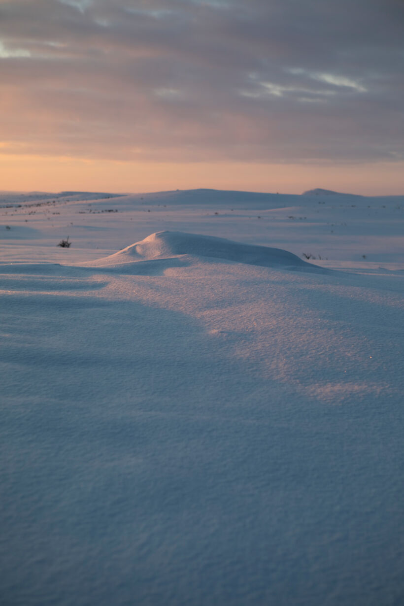 Winter colors in the tundra in Utsjoki, Finland