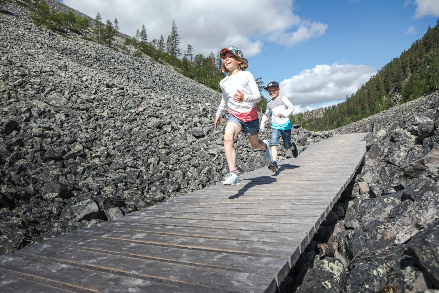 A stony ravine in Pyhä, a wilderness film location in Finnish Lapland