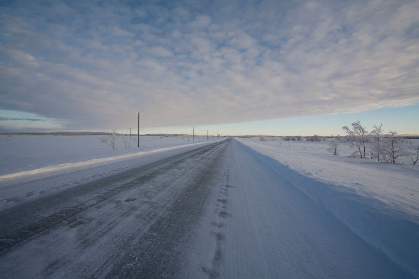 Highways in Finnish Lapland are cleared even in mid-winter