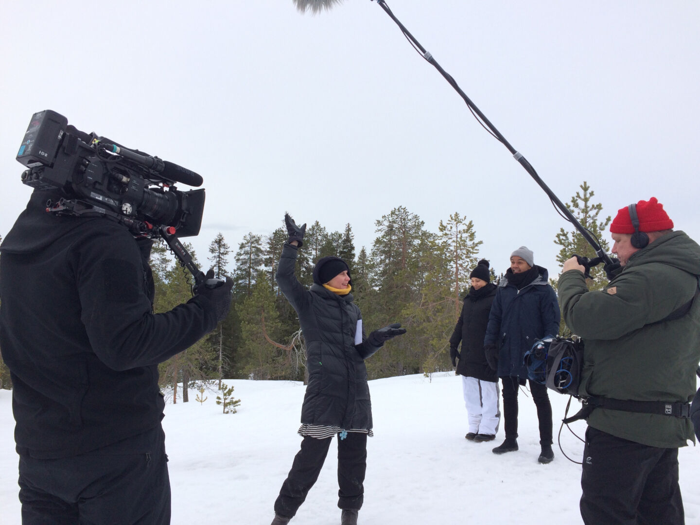 Filming in spring in Finnish Lapland