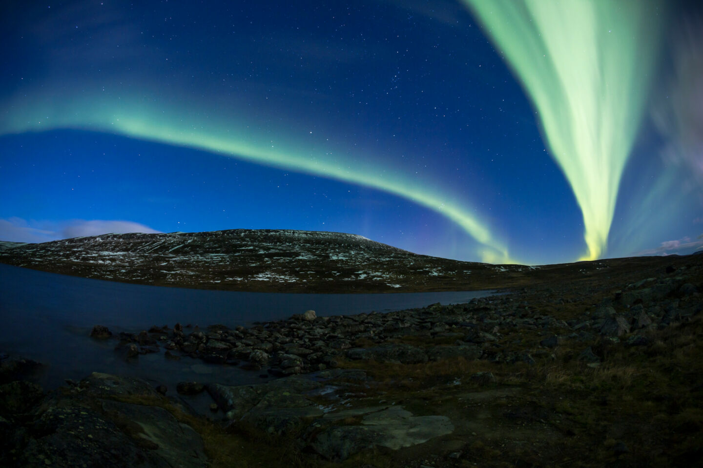 Northern Lights over Kilpisjärvi, a wilderness film location in Finnish Lapland