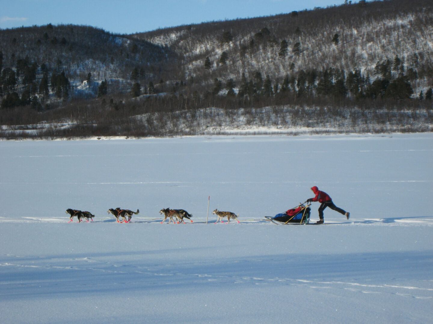 A frozen river in Utsjoki, a wilderness film location in Finnish Lapland