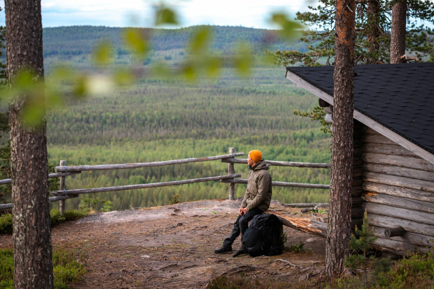 Enjoying the view from atop a hill in Pello, Finland