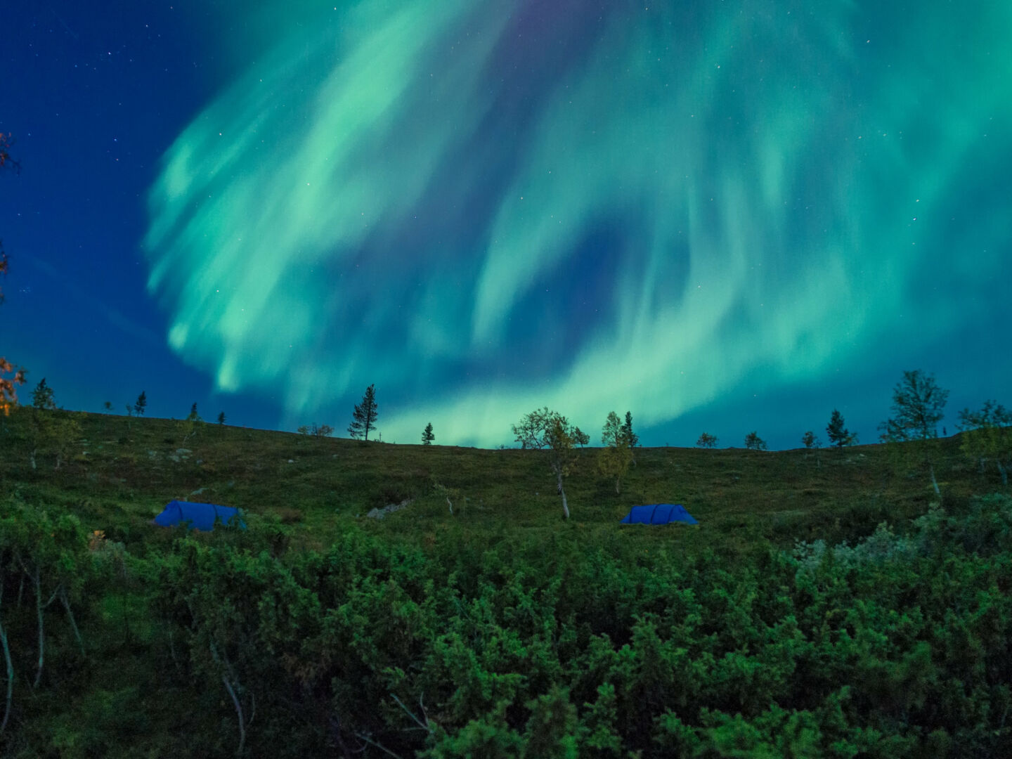 Northern Lights in early autumn in Finnish Lapland