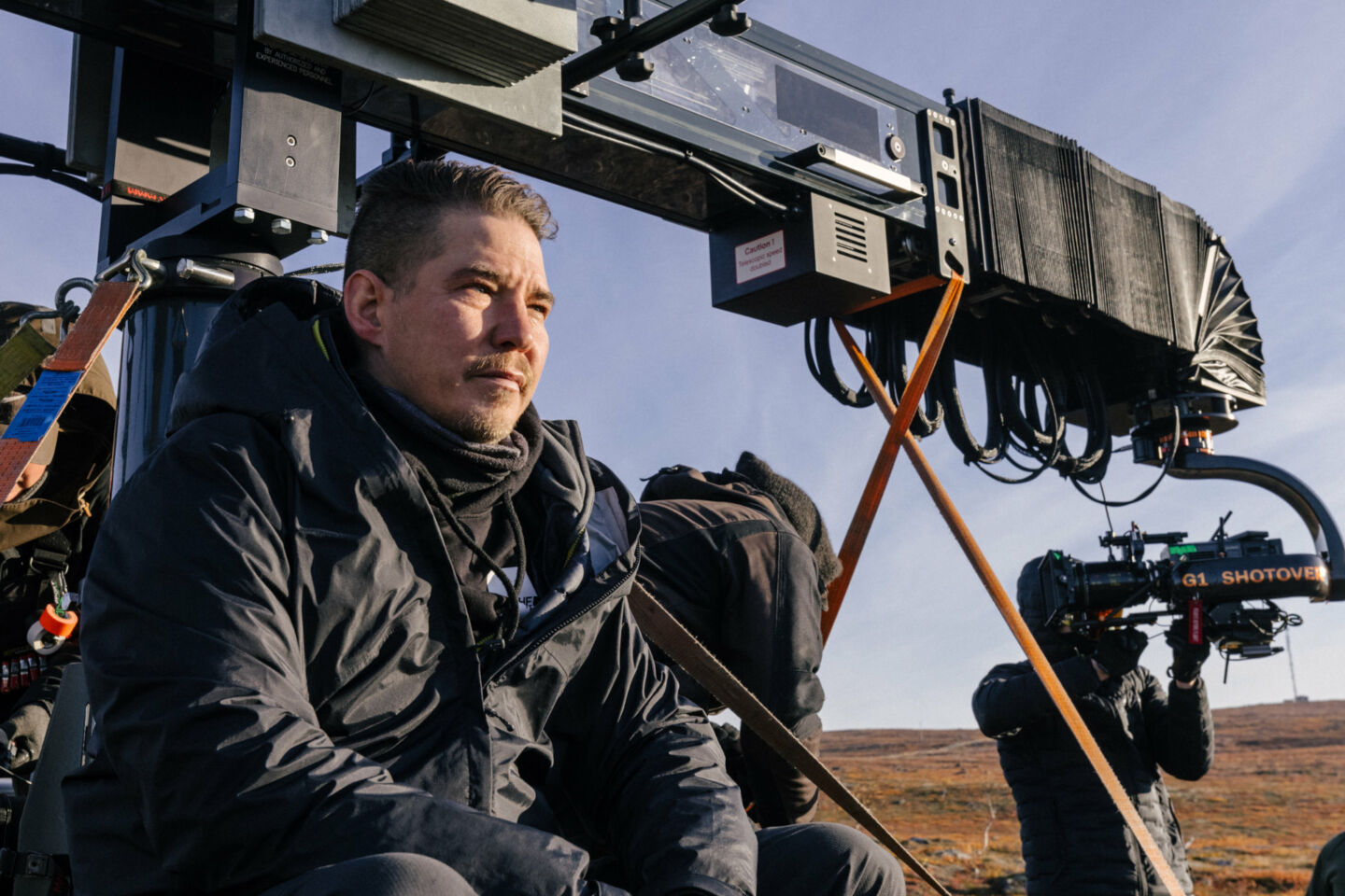 Director Jalmari Helander watches the autumn colors in Utsjoki, from Sisu, filmed in northernmost Finland