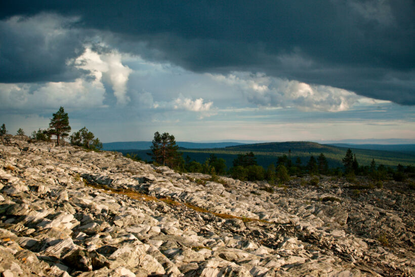Clouds over the stone field on Oratunturi (Sodankylä), a Lapland filming location