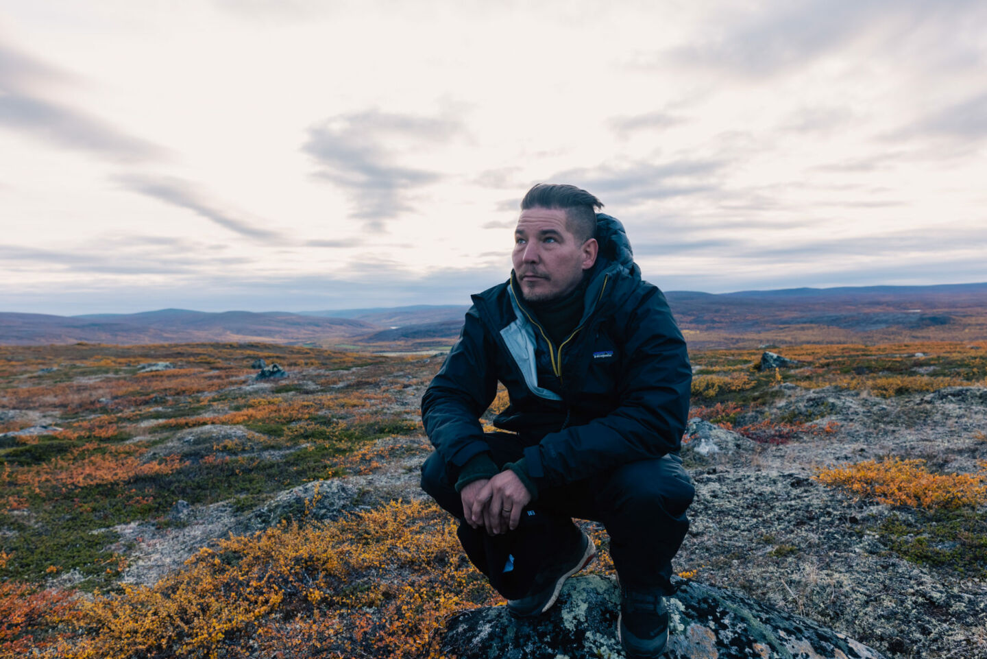 Director Jalmari Helander considers the autumn colors of Utsjoki, from Sisu, filmed in northernmost Finland