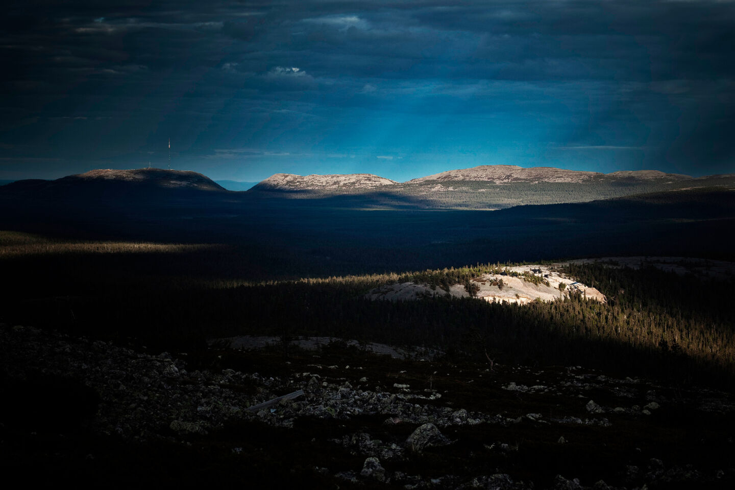 Sunbeams over Luosto in Sodankylä, a Finnish Lapland filming location