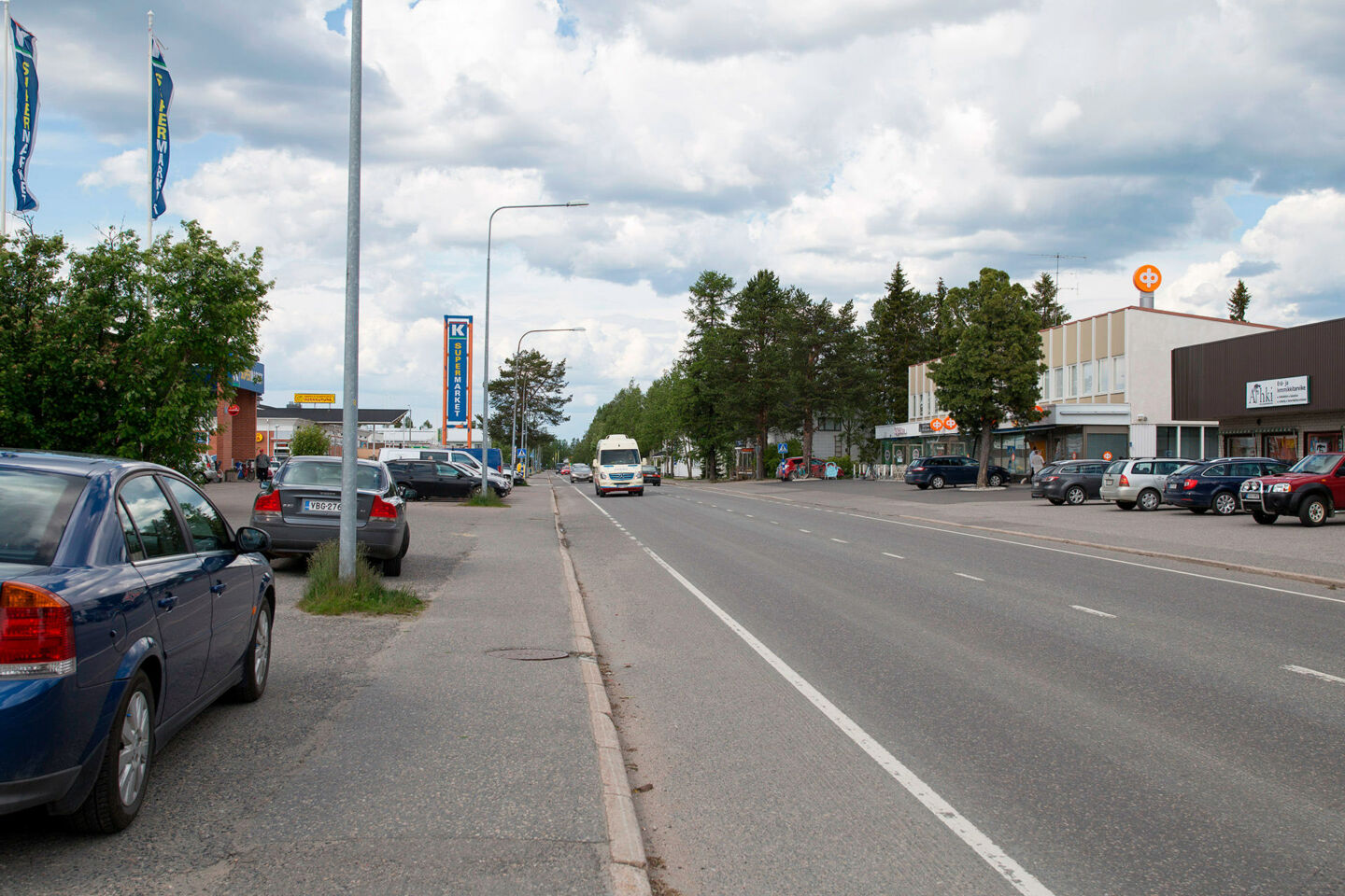 Downtown in the Kittilä city center in Lapland, Finland