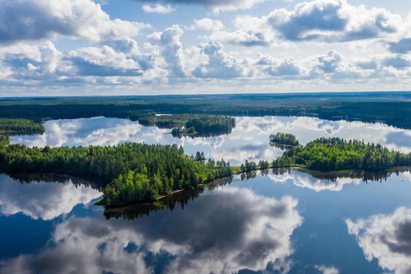 A beautiful summer day over the lake in Ranua, a Finnish Lapland filming location