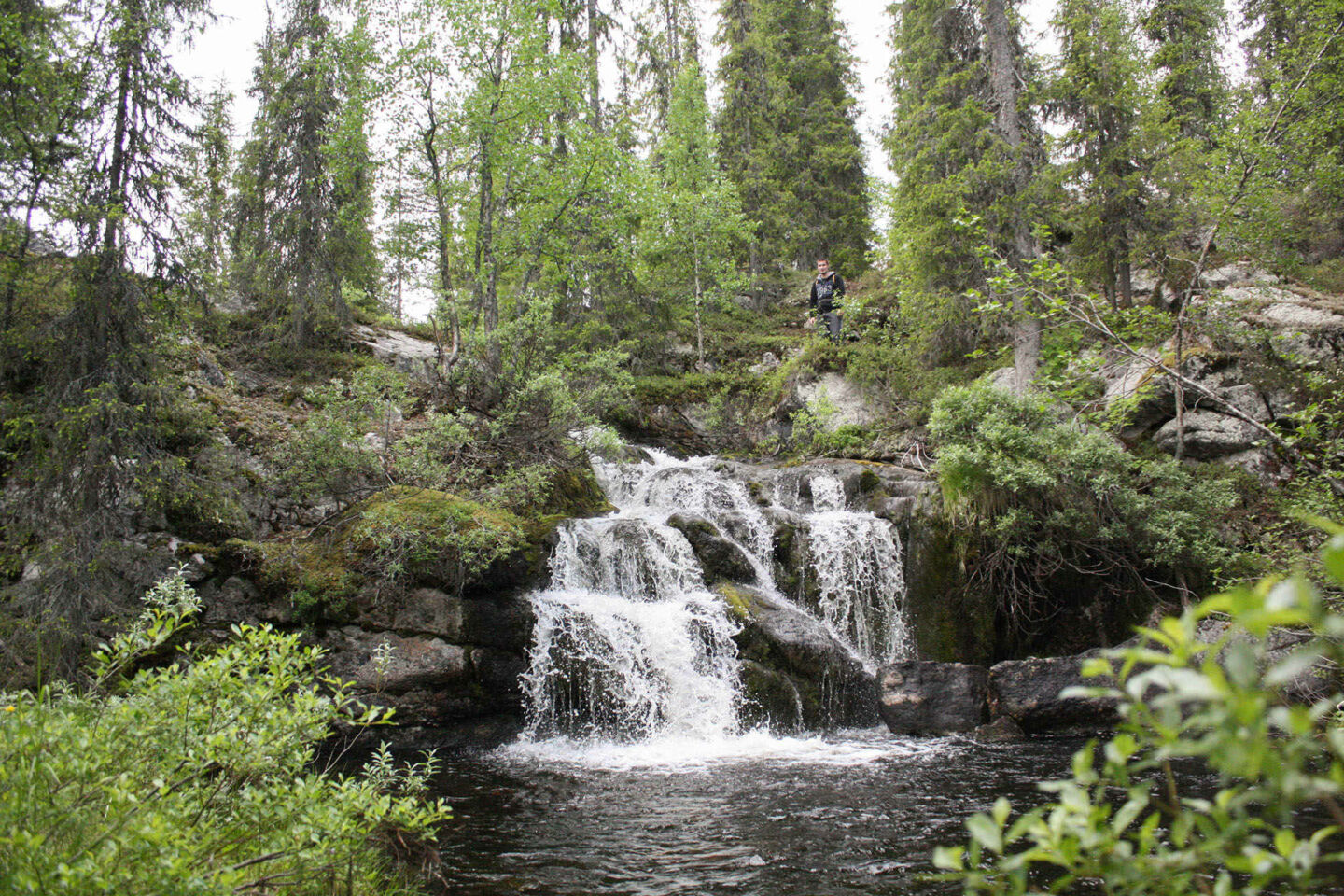Waterfall in summer in Salla, a Finish Lapland filming location
