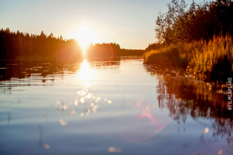 Midnight Sun over Sodankylä in summer, a Finnish Lapland filming location