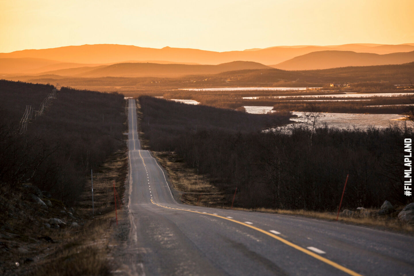 Midnight sun over Enontekiö in summer, a Finnish Lapland filming location