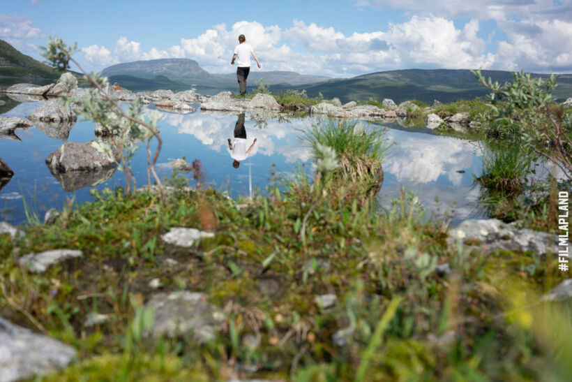 A sunny day at an Enontekiö lake in summer, a Finnish Lapland filming location