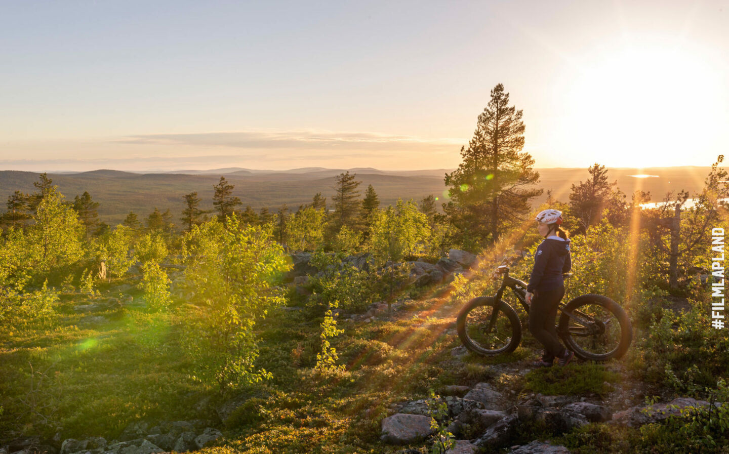 Biking Salla under the Midnight Sun in summer, a Finnish Lapland filming location