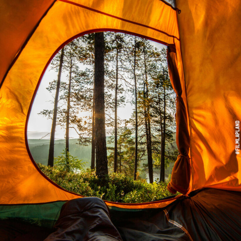 Camping under the Midnight Sun in Ranua in summer, a Finnish Lapland filming location