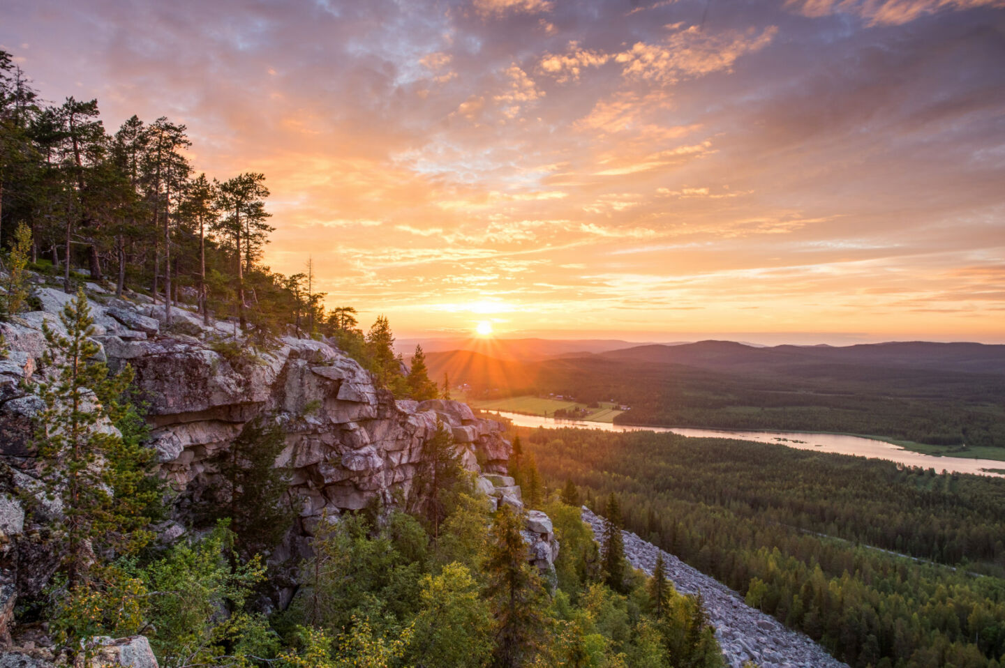 Sunset at Mt. Aavasaksa, a filming location in Finnish Lapland