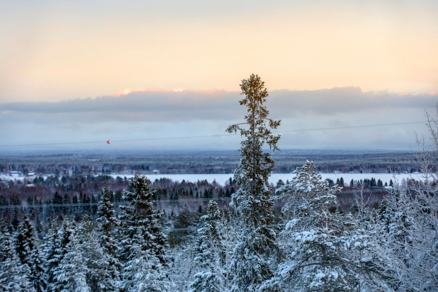 The view from Kalli ski resort in Keminmaa, a retro rural Sea Lapland film location