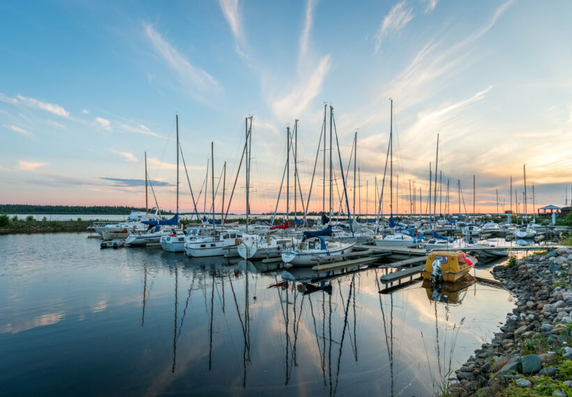 The harbor in summer in Kemi, a Finnish Lapland filming location