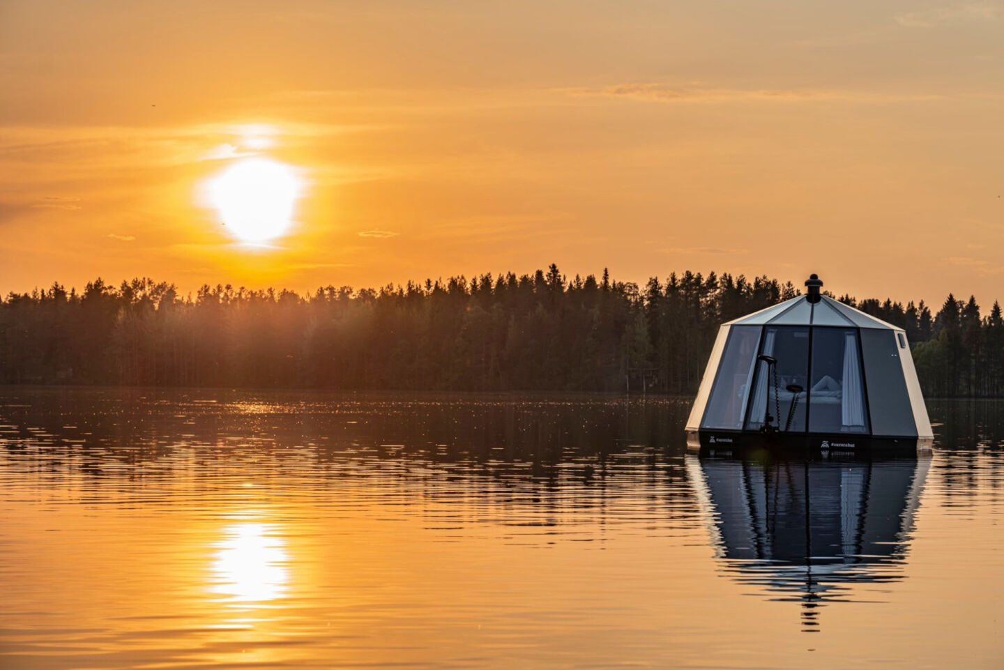 A floating igloo in summer in Ranua, a Finnish Lapland filming location