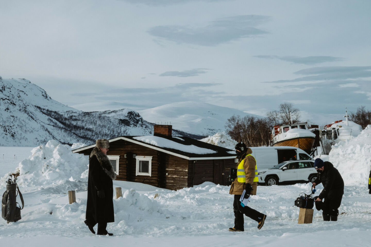 Filming Poromafia in winter in Kilpisjärvi, a Finnish Lapland filming location