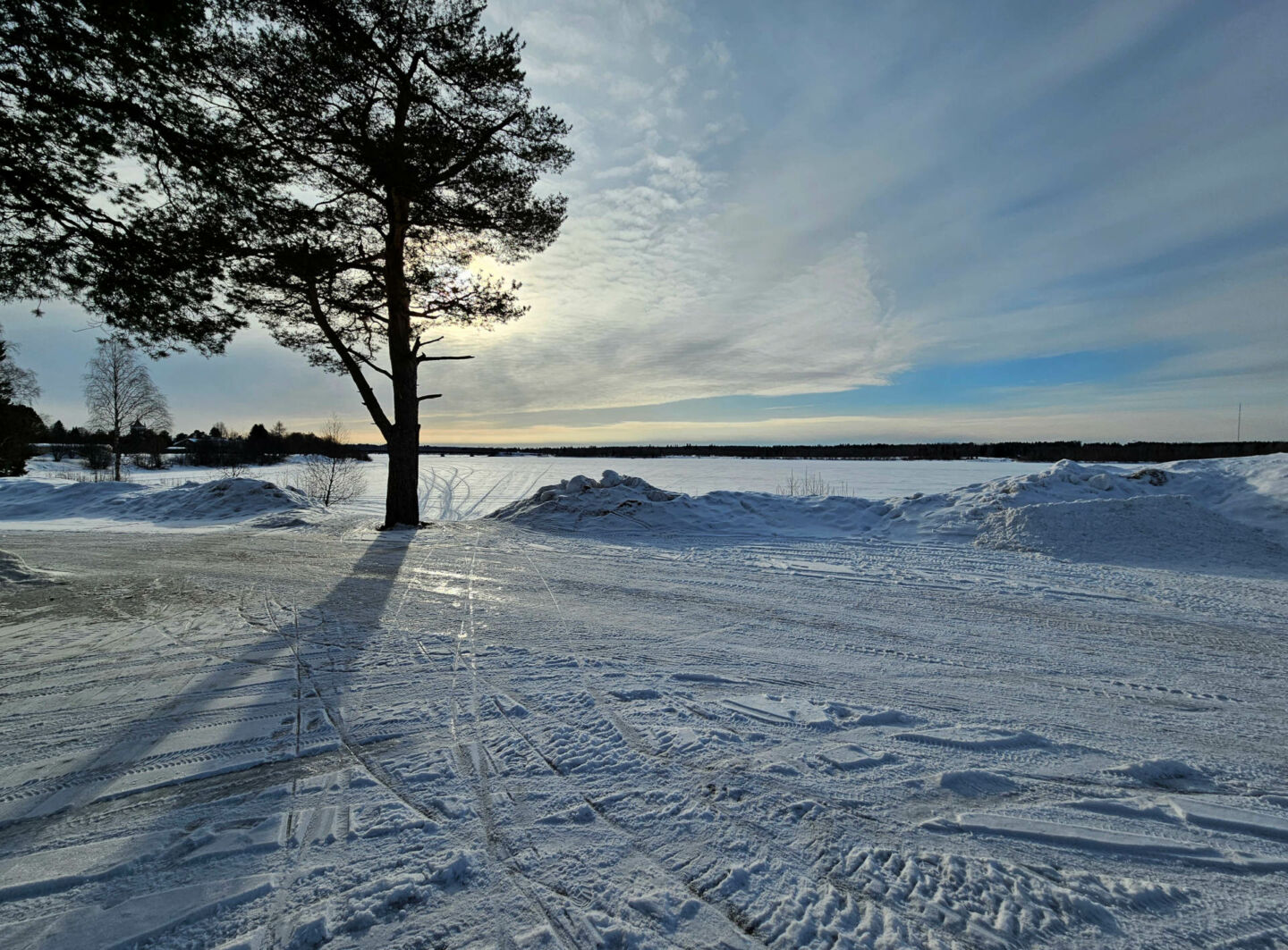 A winter view in Tervola, a riverside haven travel destination in Finnish Lapland