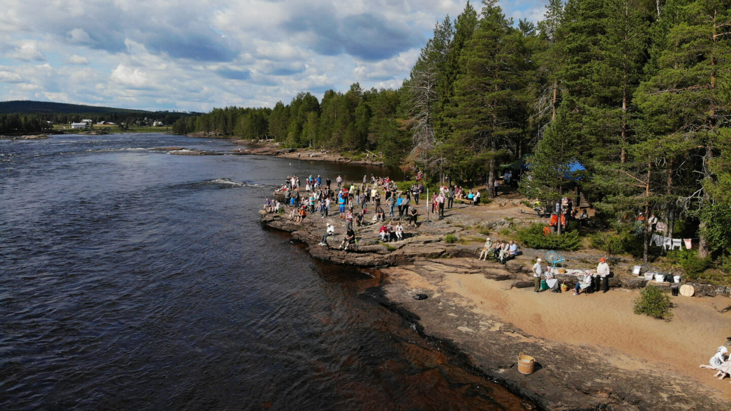 A fishing event in Pello, a Finnish Lapland filming location